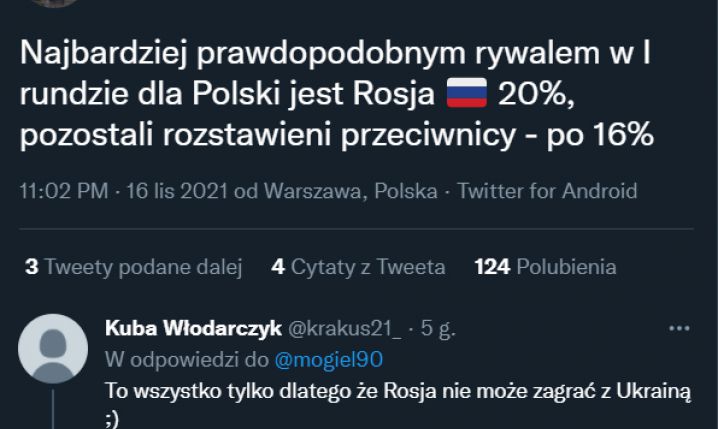 Najbardziej prawdopodobny rywal Polski w barażach MŚ!